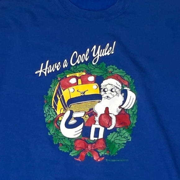 Vintage 80s Santa Claus Cool Yule Xmas Ugly Sweater Party Sweatshirt - Picture 2 of 4